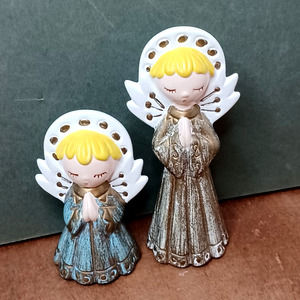 Vintage MCM Praying Singing Angels Choir Hand Painted Ceramic Figurines